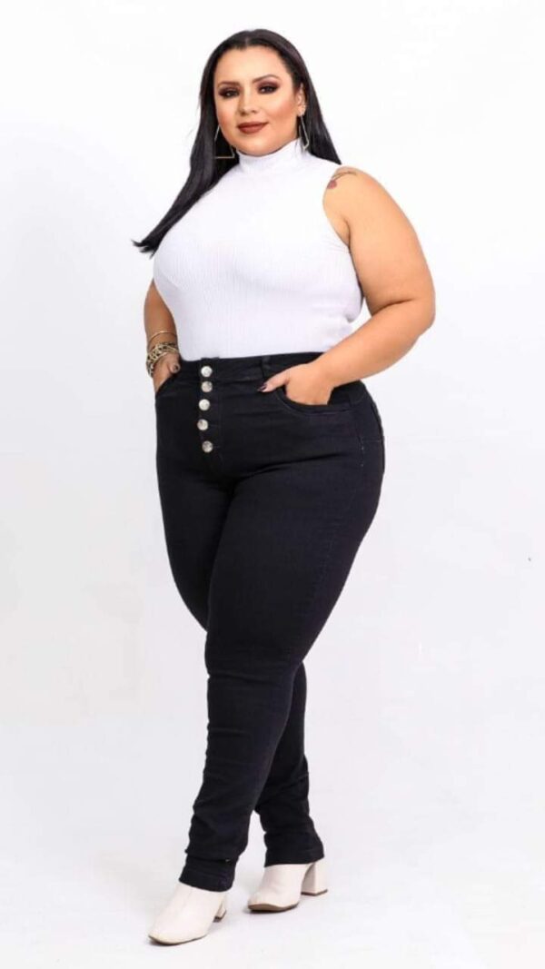 Calça Preta Brim com Lycra Plus Size